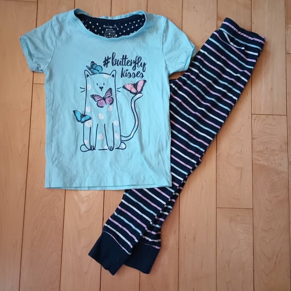 George cat and butterfly pajama sets size XS (4/5)